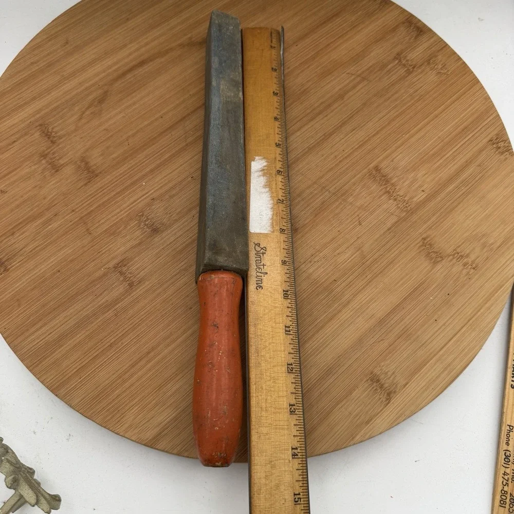 Vintage Carborundum Knife Sharpening Stone Red Handle #57